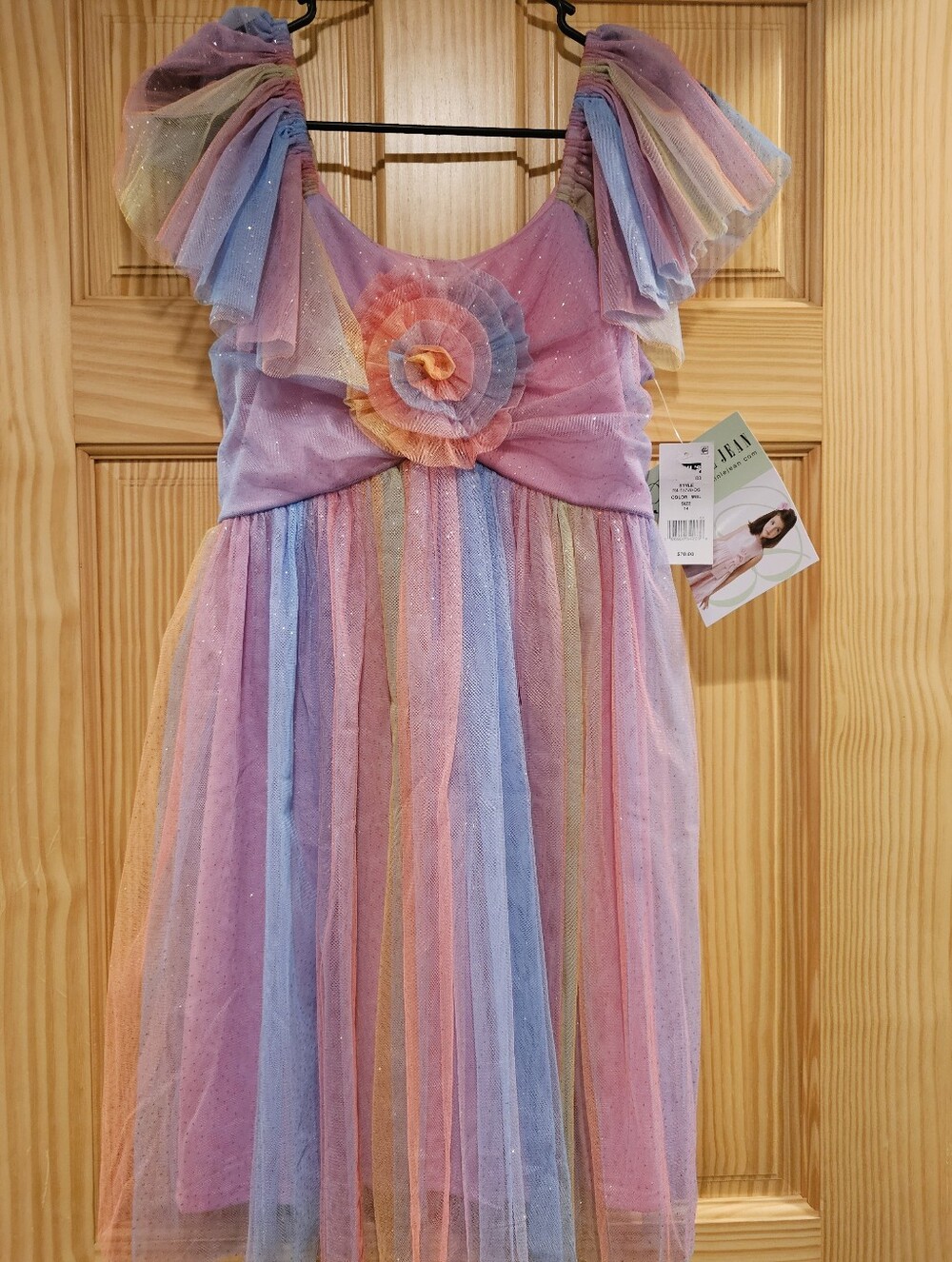 Bonnie Jean Rainbow Tulle Party Dress 16 Girls Sparkle Layers NEW NWT